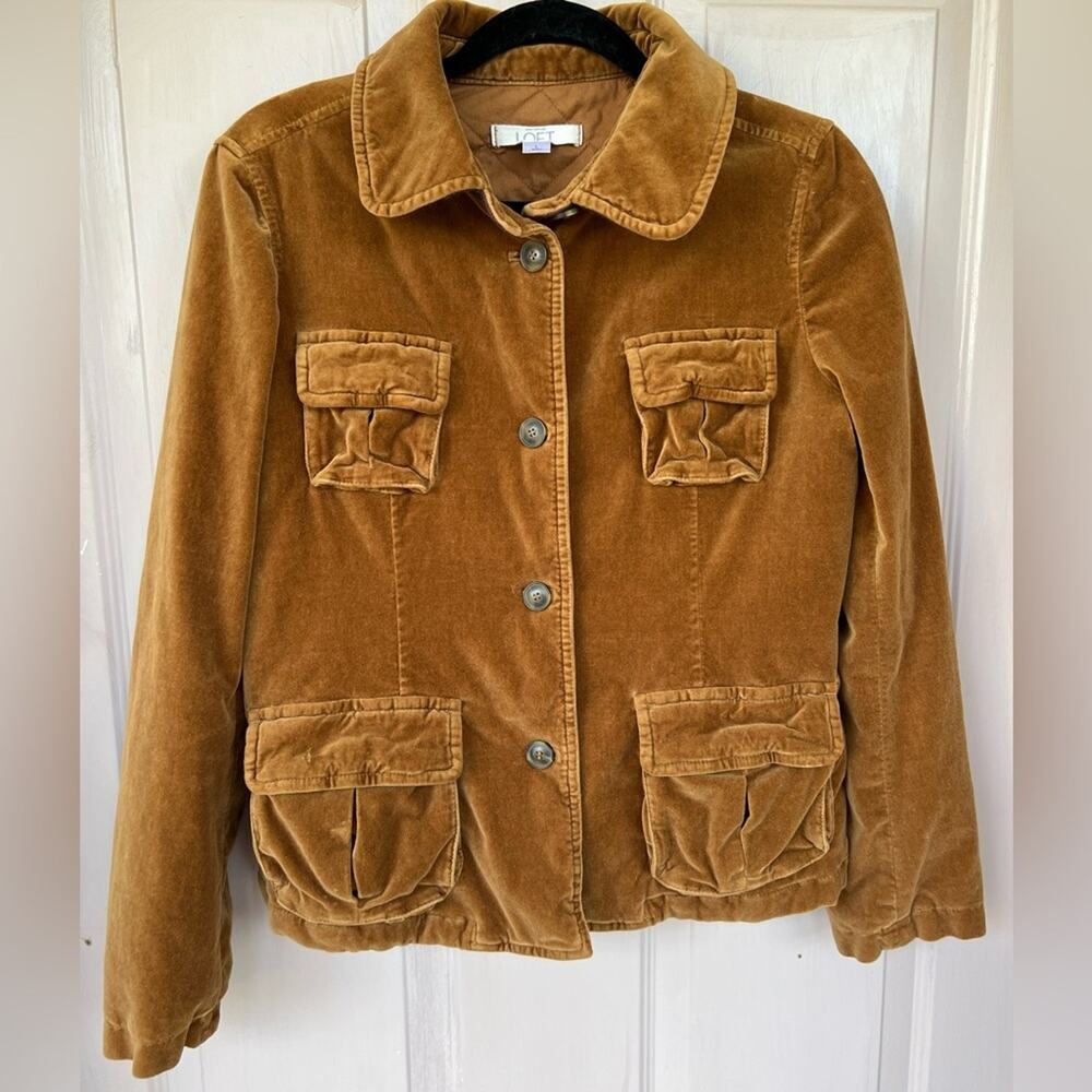 Ann Taylor LOFT Velvet Quilted Jacket | Size L